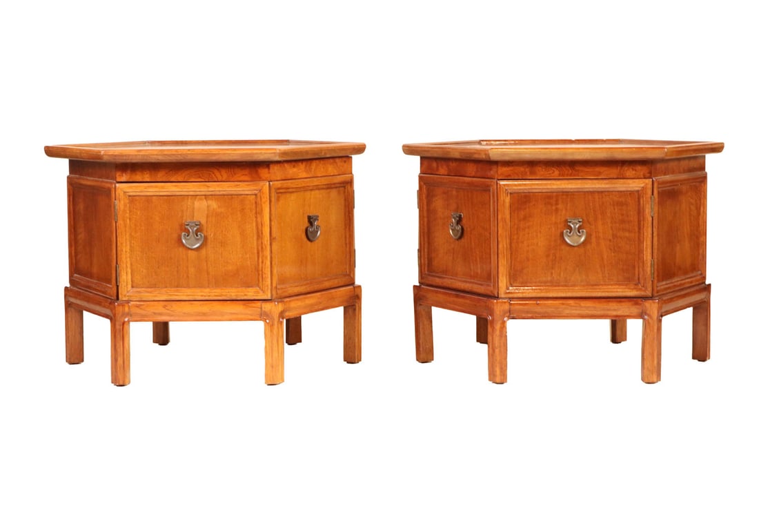 Chinese Style Hexagonal Hardwood End Tables (1 of 8)