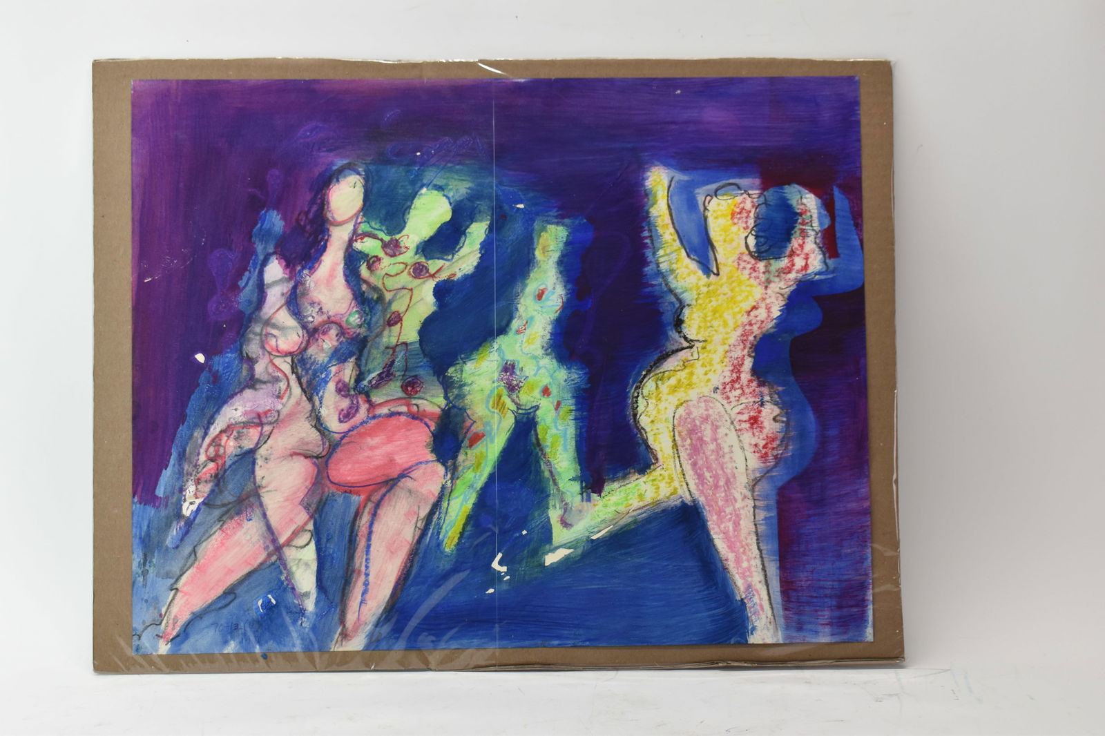 Lucia Wilcox Gouache on Paper Four Female Nudes (1 of 10)