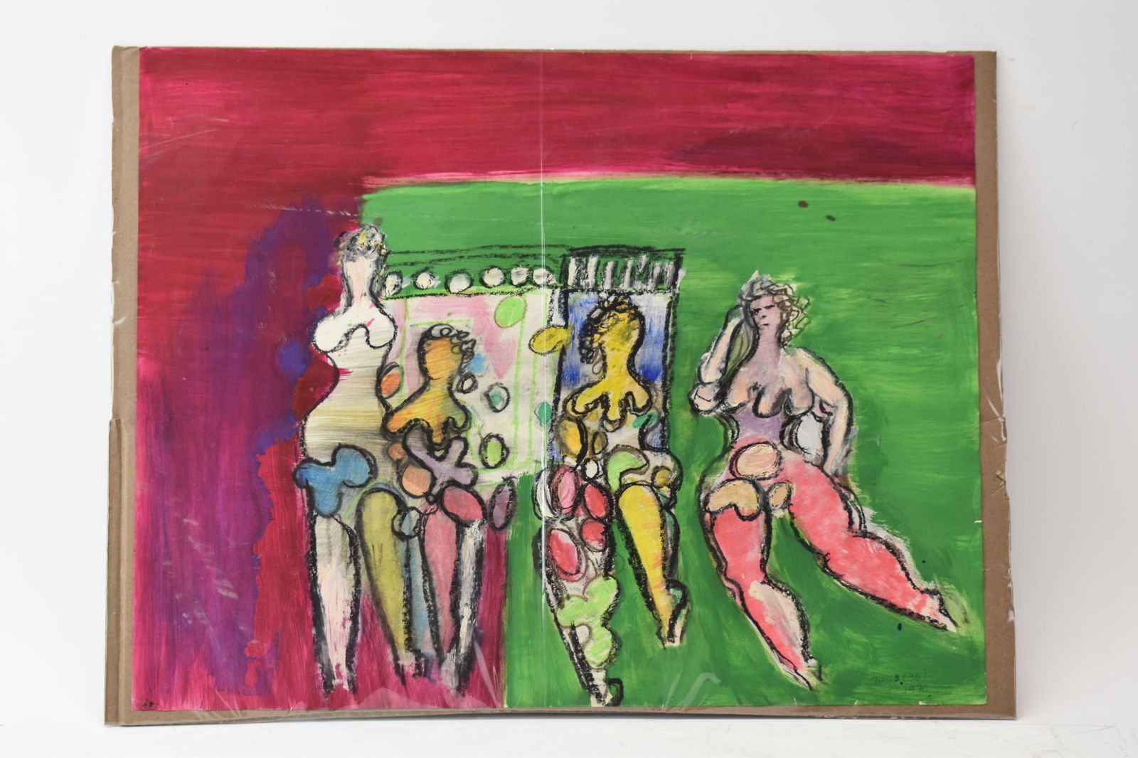 Lucia Wilcox Gouache on Paper Four Female Nudes (1 of 8)