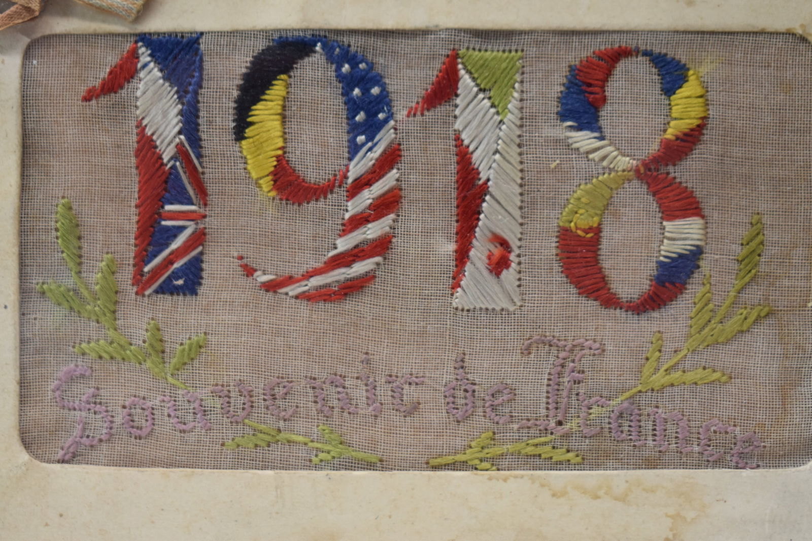 World War I 1918 Embroidered Post Card (1 of 9)