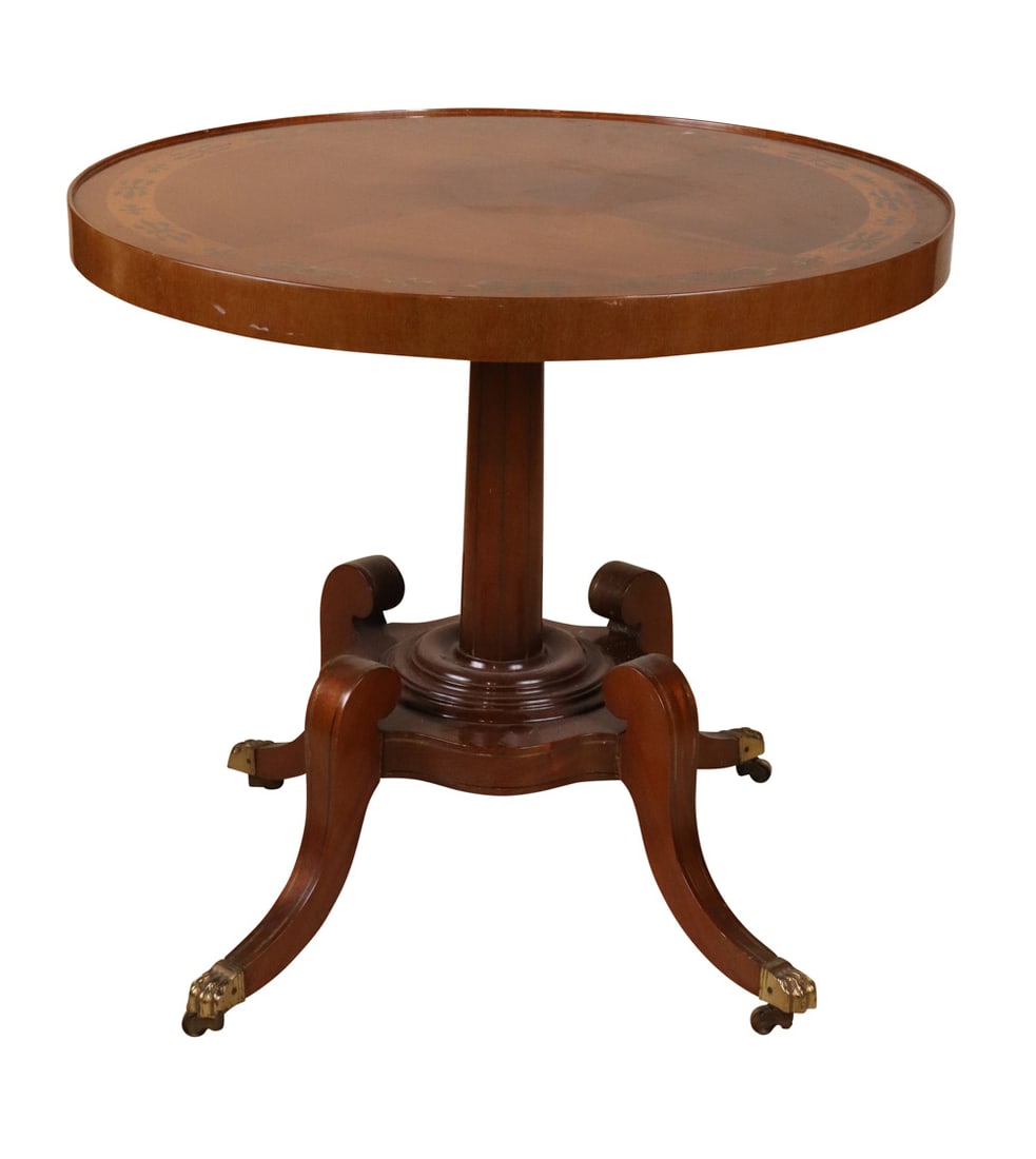 Regency Style Brass-Inlaid Mahogany Center Table (1 of 7)