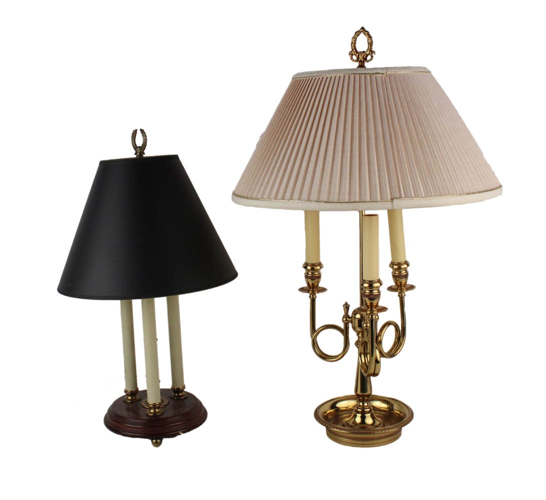 Two Brass Bouillotte Table Lamps (1 of 9)