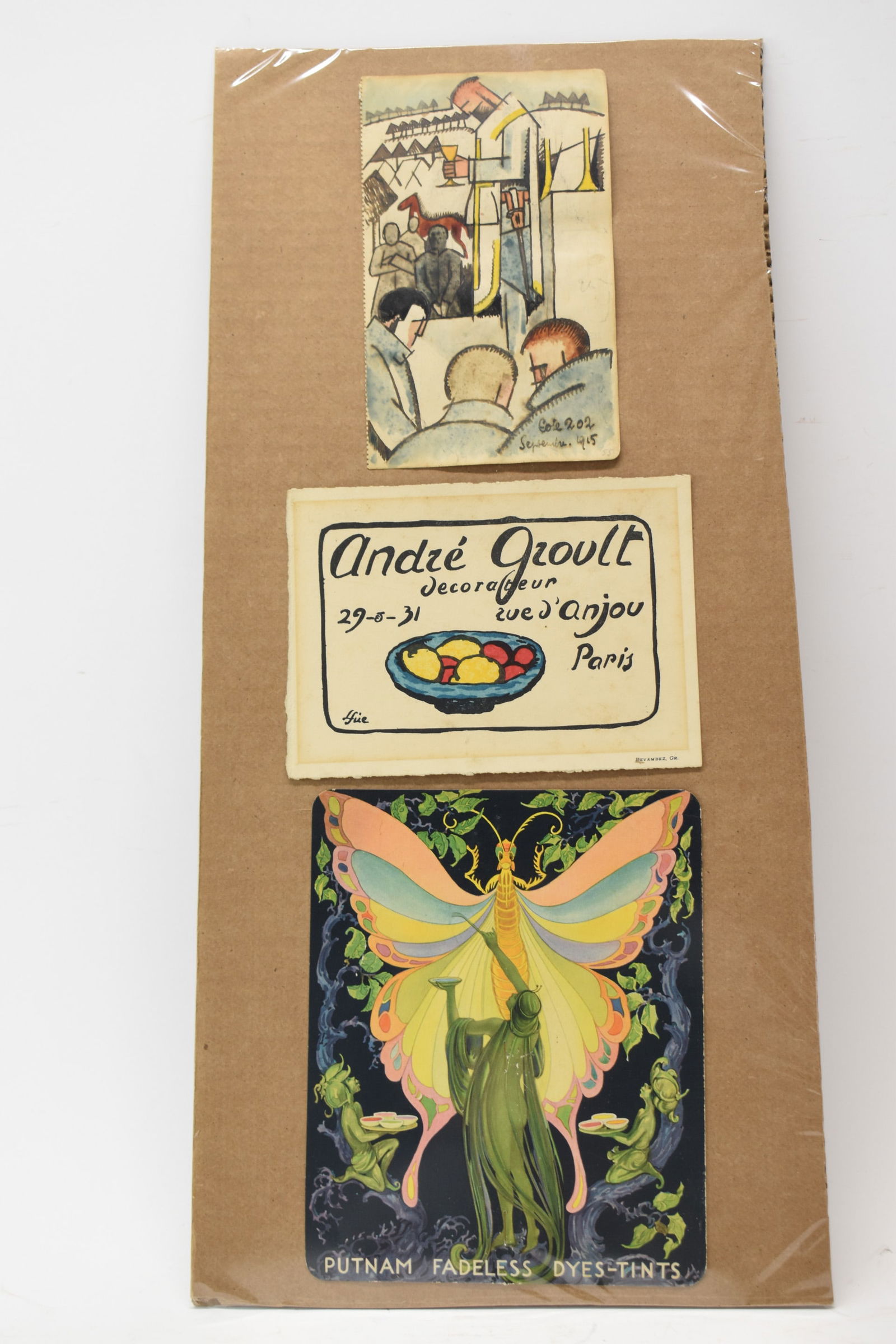 WWI Hand Painted Page from Soldier's Diary (1 of 6)