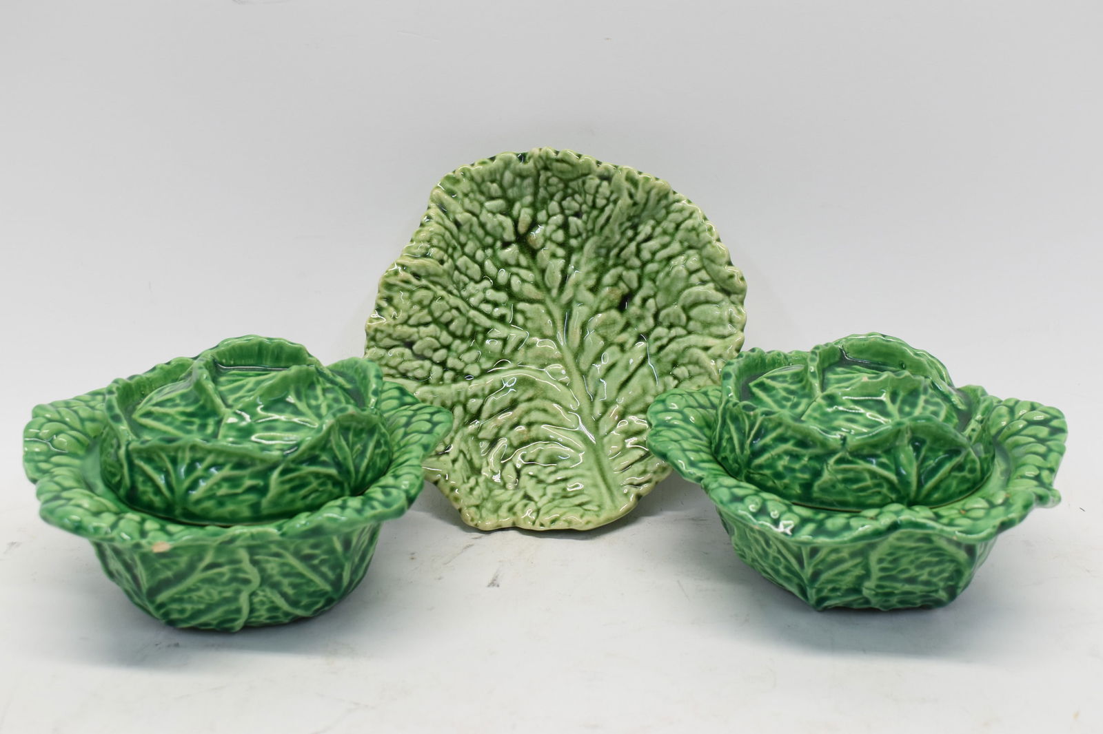Three Pieces of French Majolica Cabbage Pattern (1 of 14)