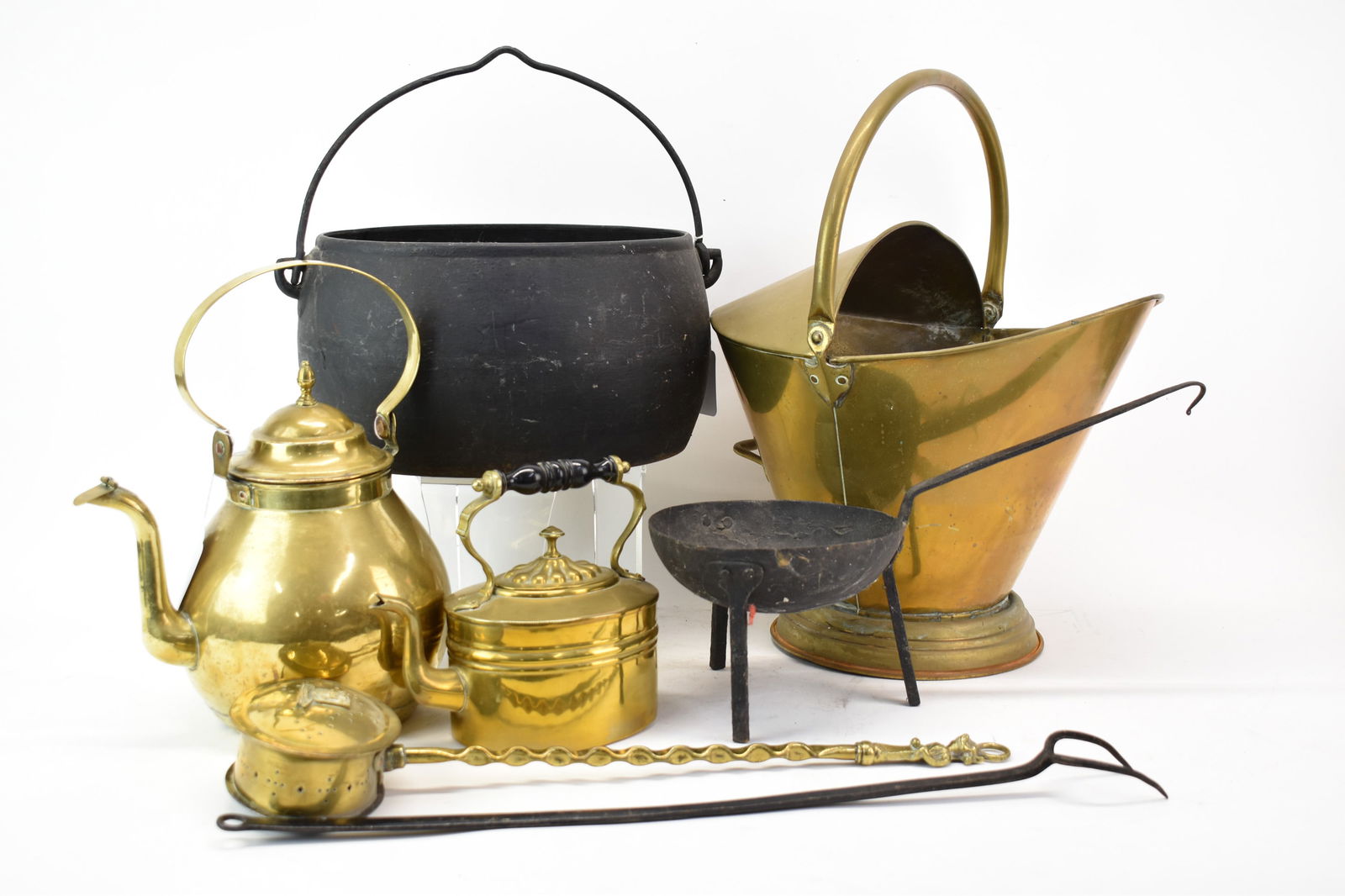 Group of Assorted Brass and Iron Hearth Tools (1 of 8)