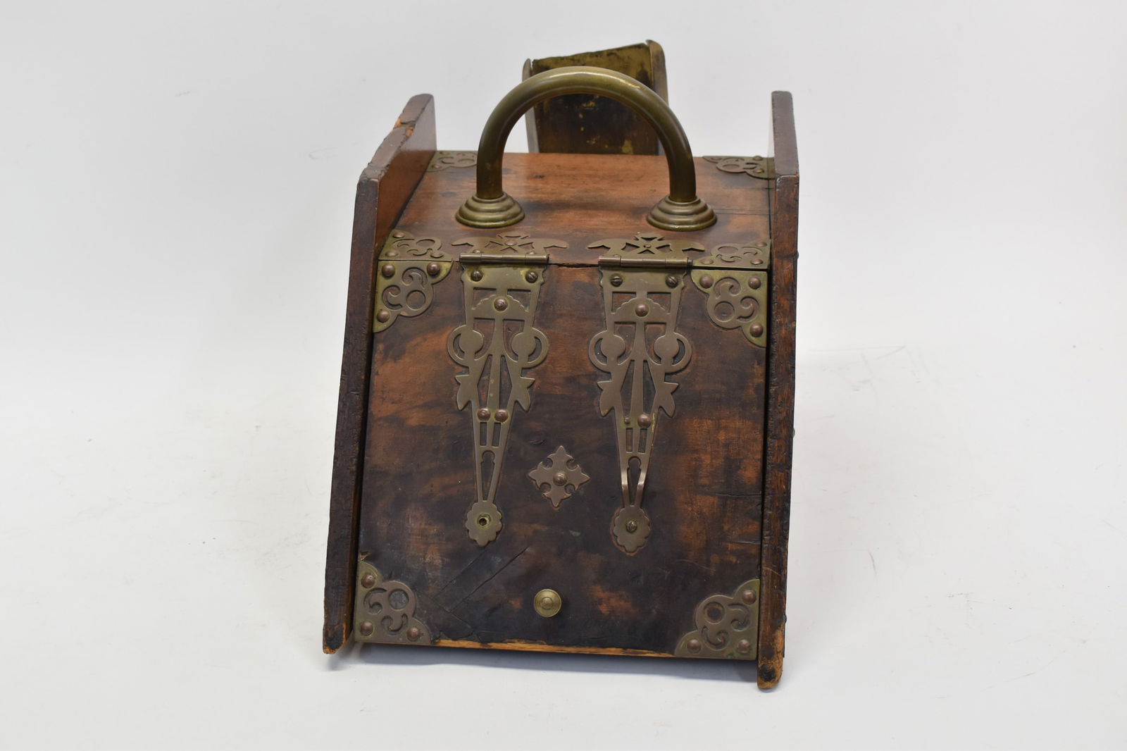 Antique Brass Mounted Coal Scuttle (1 of 9)
