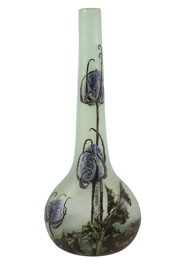 Mont Joye Acid Etched and Enamel Glass Vase (1 of 12)