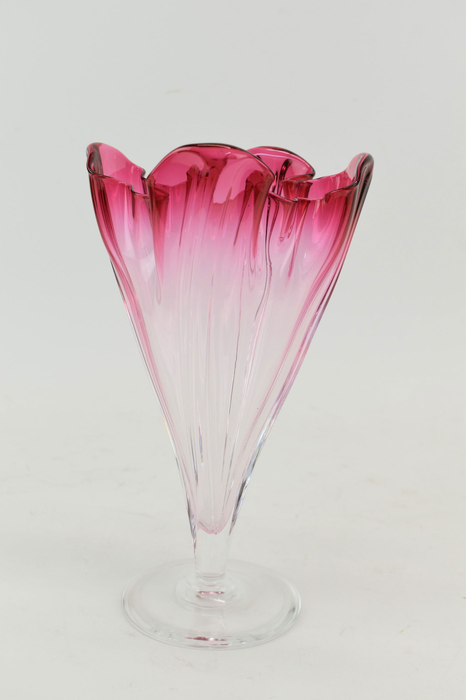 Steuben Grotesque Cranberry to Clear Vase (1 of 7)