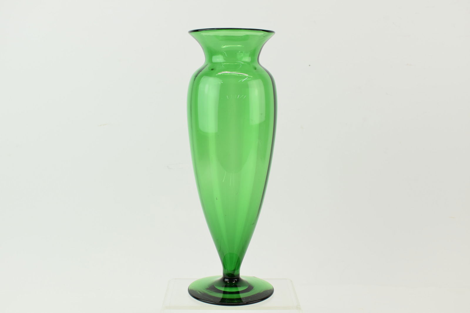 Tall Green Handblown Glass Vase (1 of 7)