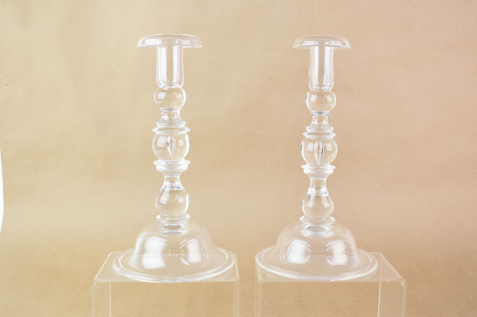 Pair Steuben Baluster Teardrop Tall Candlesticks (1 of 7)