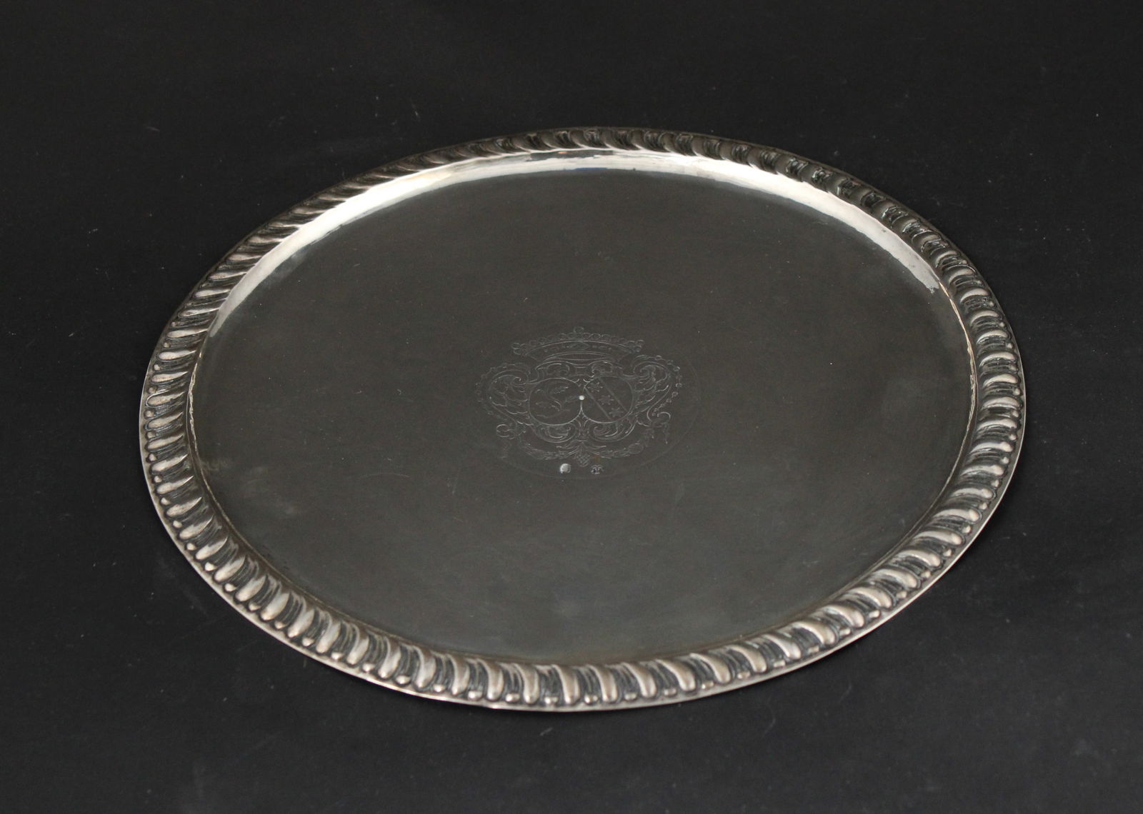 18th C. German Armorial Silver Patten (1 of 5)