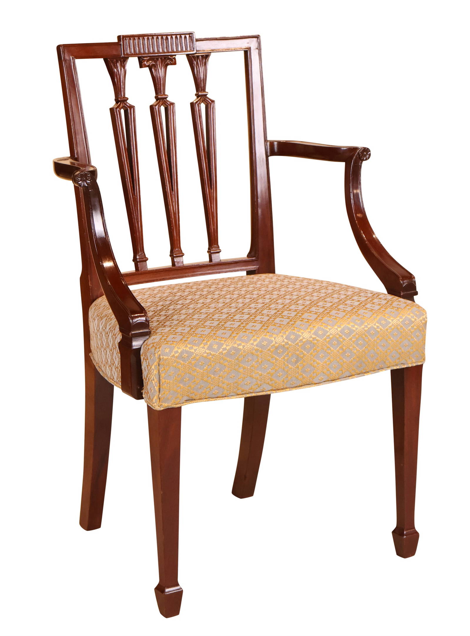 Federal Carved Mahogany Squareback Armchair Auction