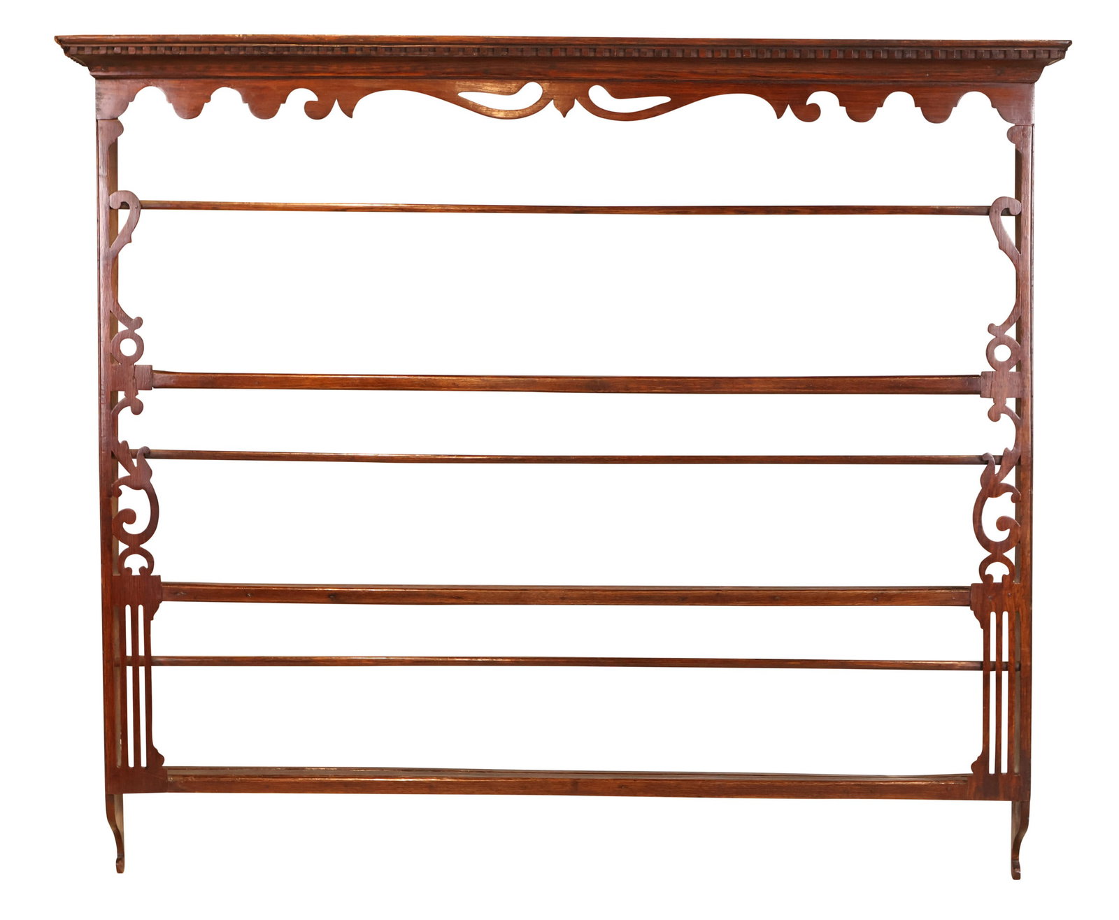 Georgian Oak Plate Rack: English, 18th C. 44-1/2"h x 52-1/2"w x 6"d Provenance: Ardith I Property from a Private Westchester New York Collector