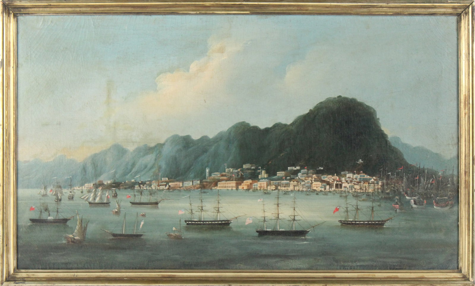 Oil on Canvas, China Trade, Hong Kong Harbor (1 of 7)