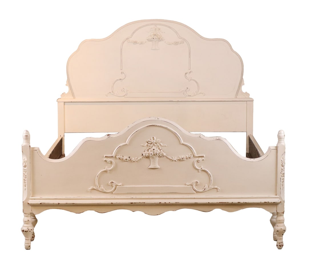 Neoclassical Style White Painted Bedstead (1 of 9)