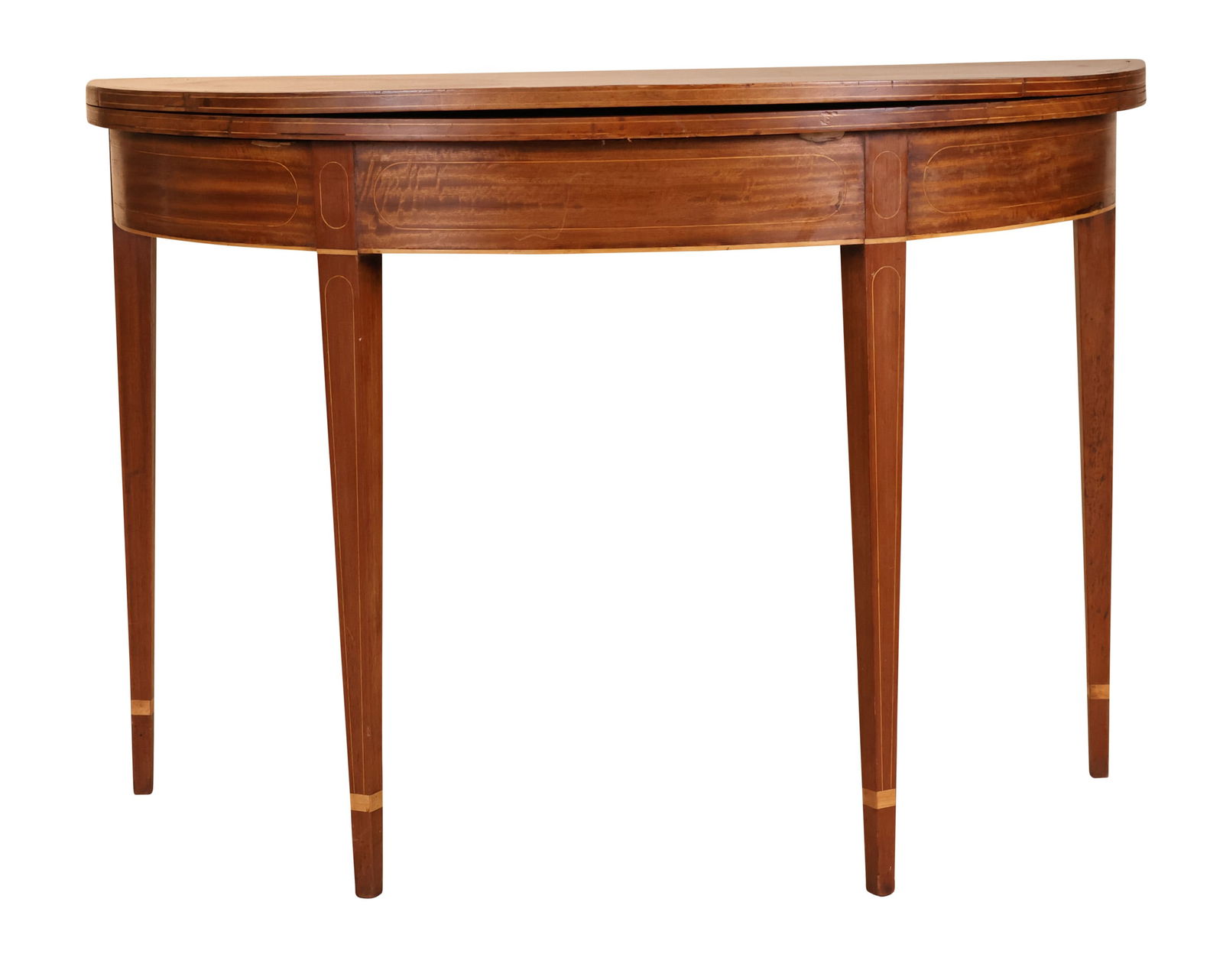 George III Mahogany Demilune Games Table (1 of 13)