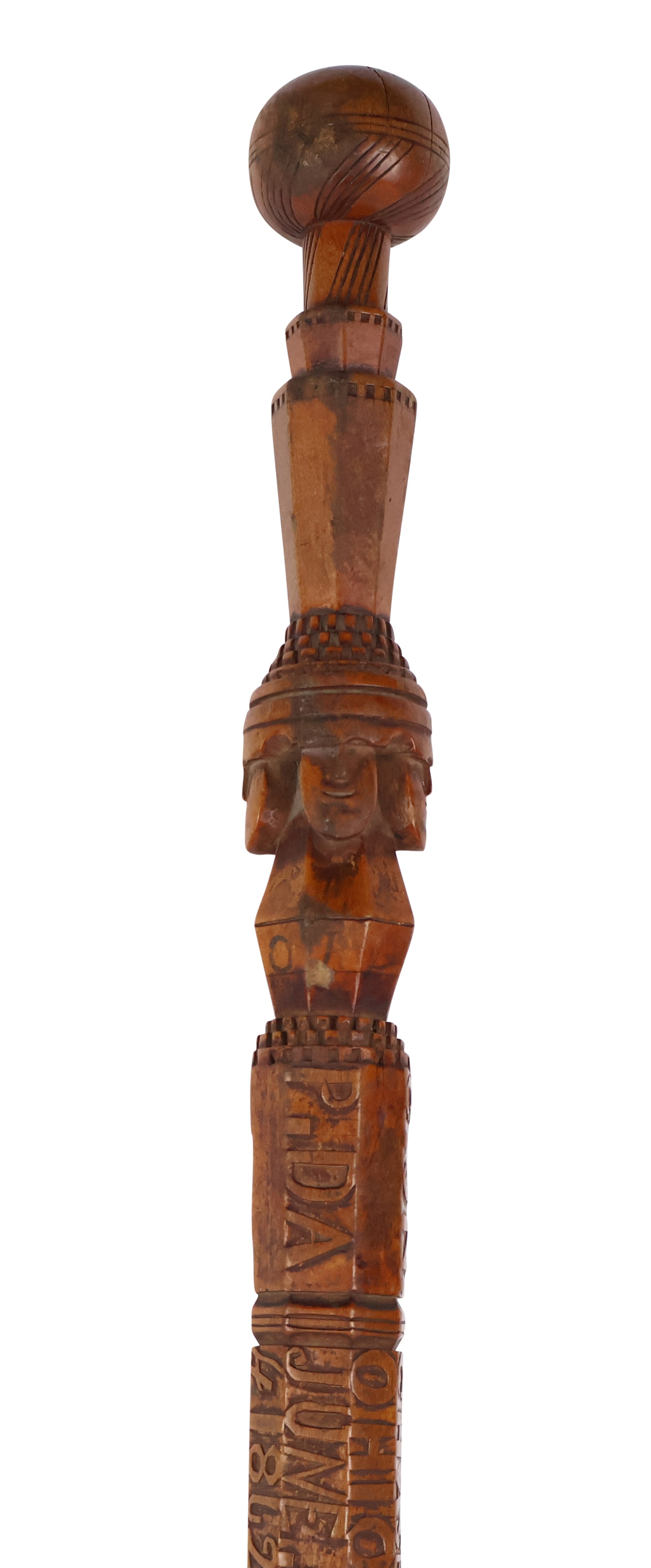 Confederate POW Cane Carved Camp Chase OH. 1862 (1 of 17)