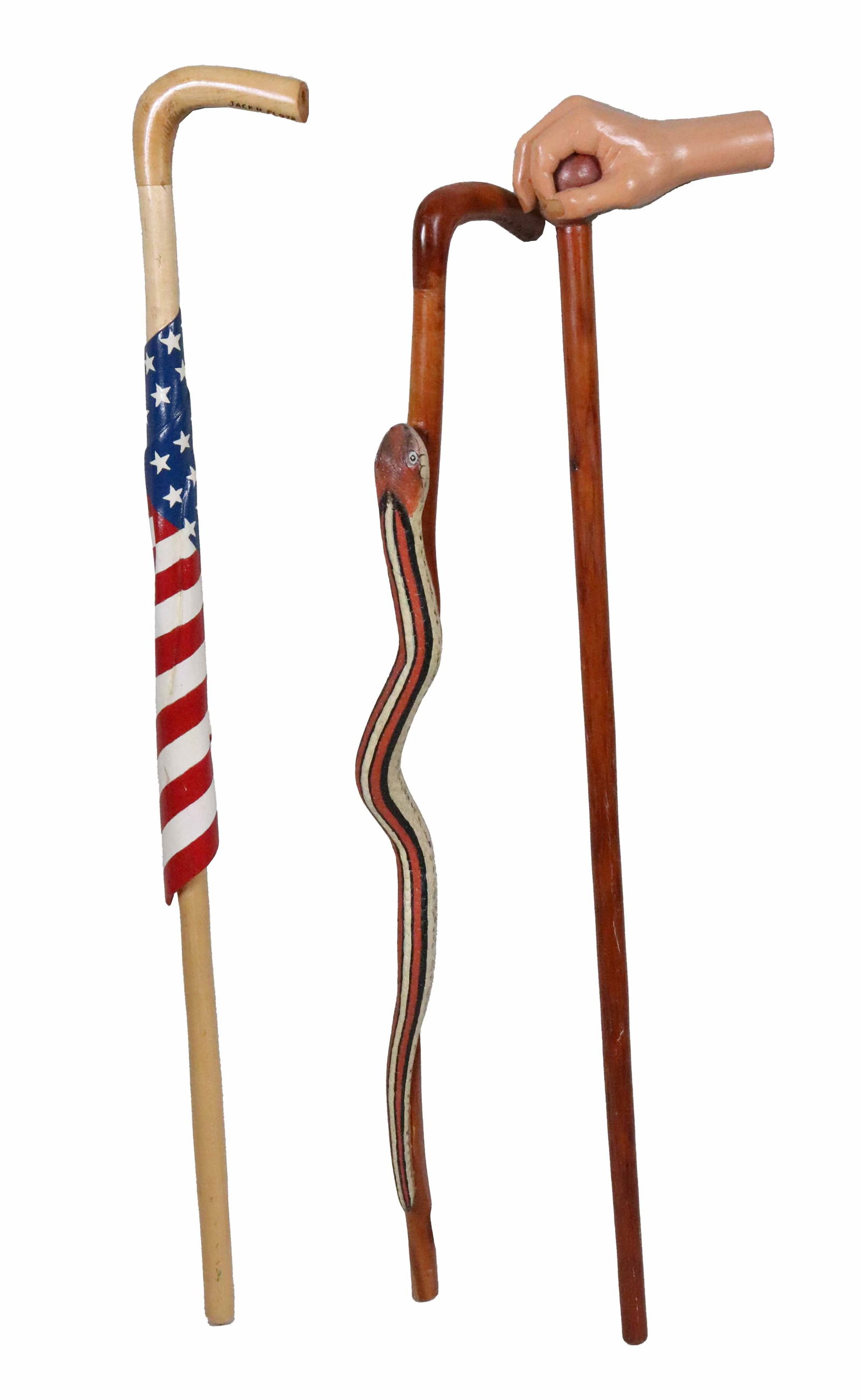 Three Folk Carved Canes (1 of 9)