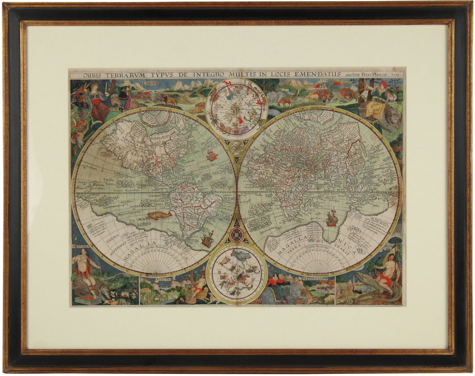 Petrus Plancius, Engraved World Map (1 of 12)