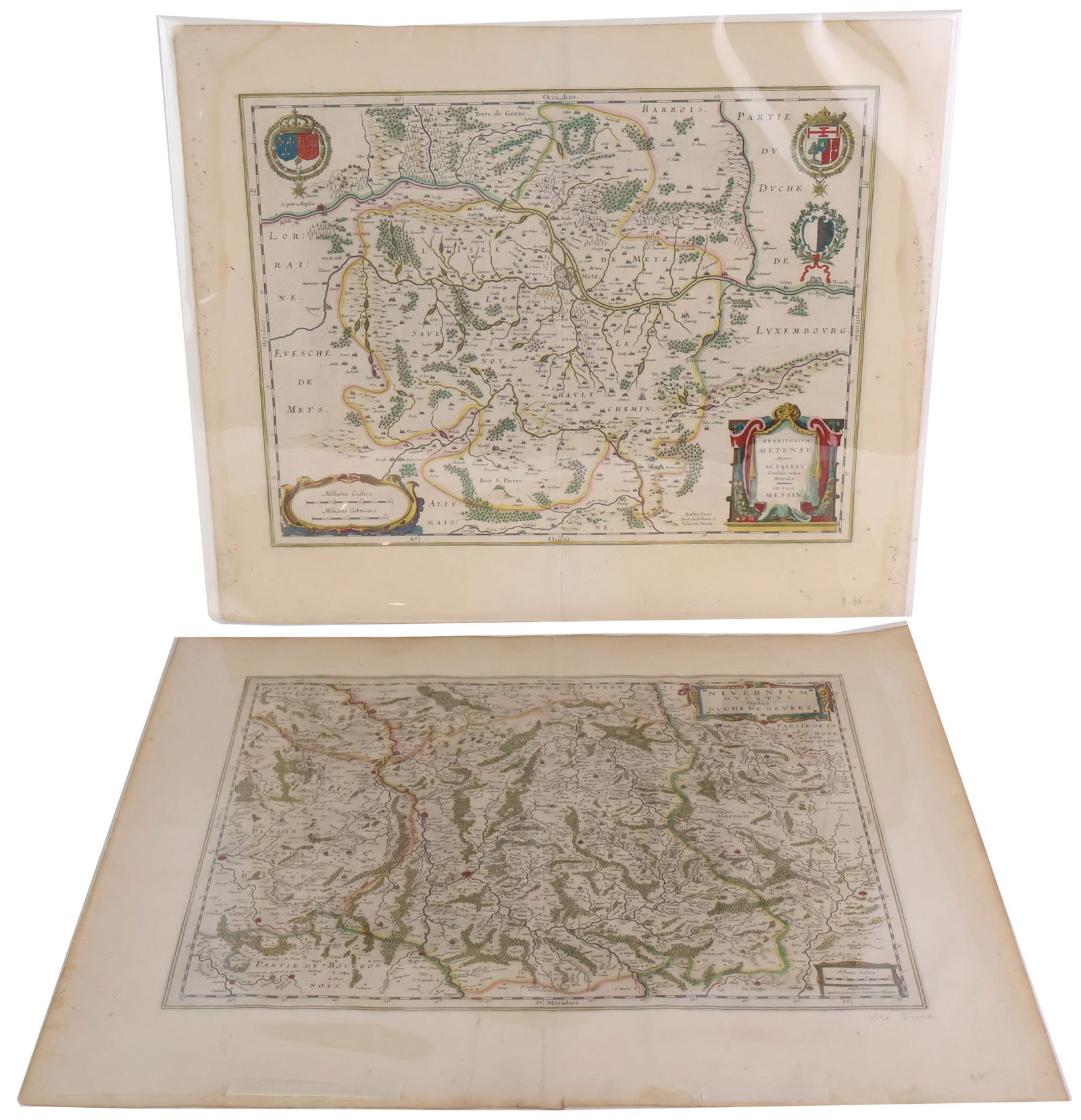 Willem Blaeu, Two Unframed Maps of France (1 of 11)