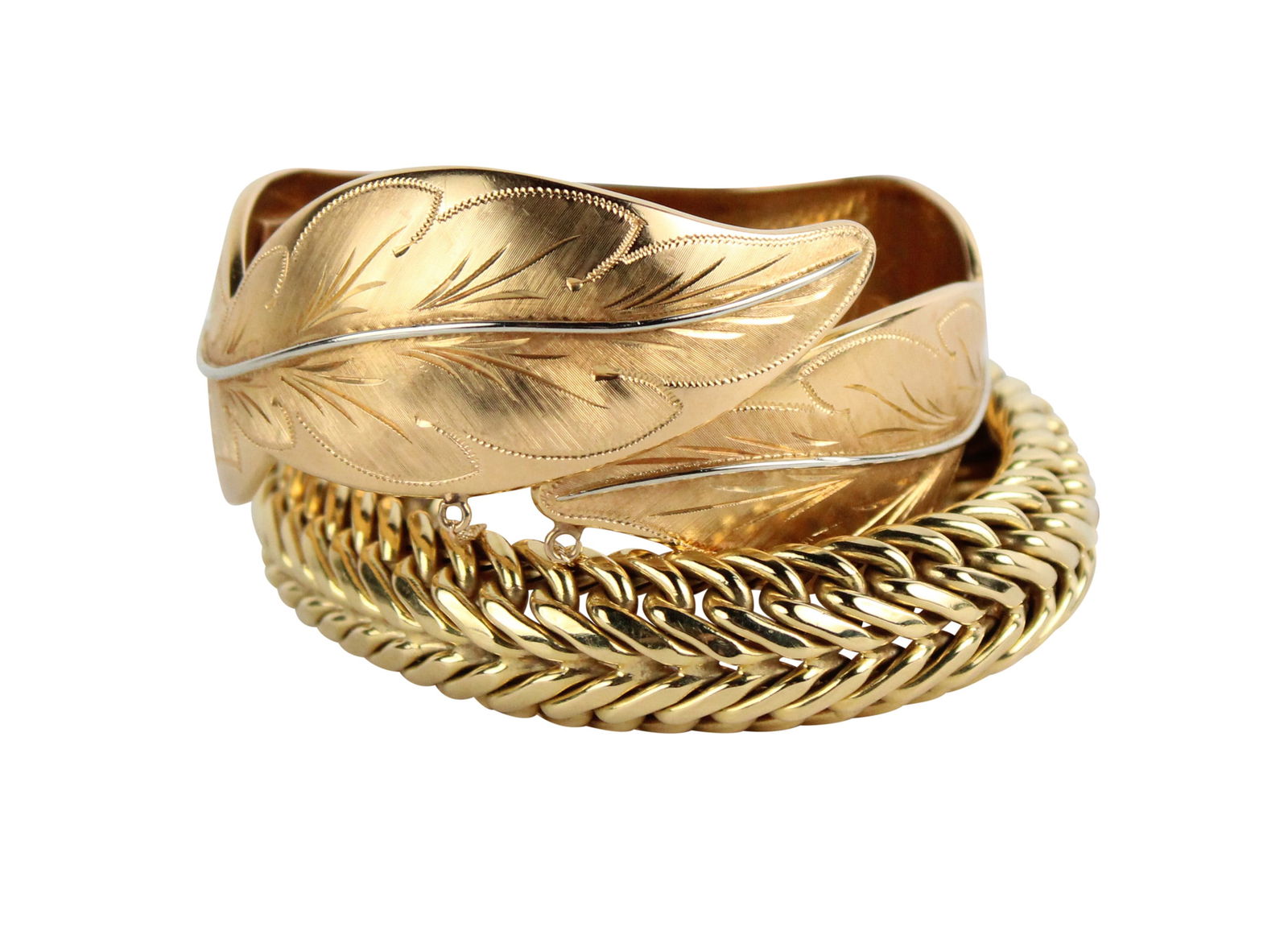 Two Vintage 18K Yellow Gold Bracelets (1 of 8)