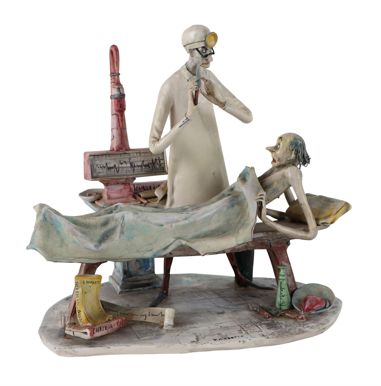 Toni Moretto, Ceramic Sculpture, Doctor & Patient