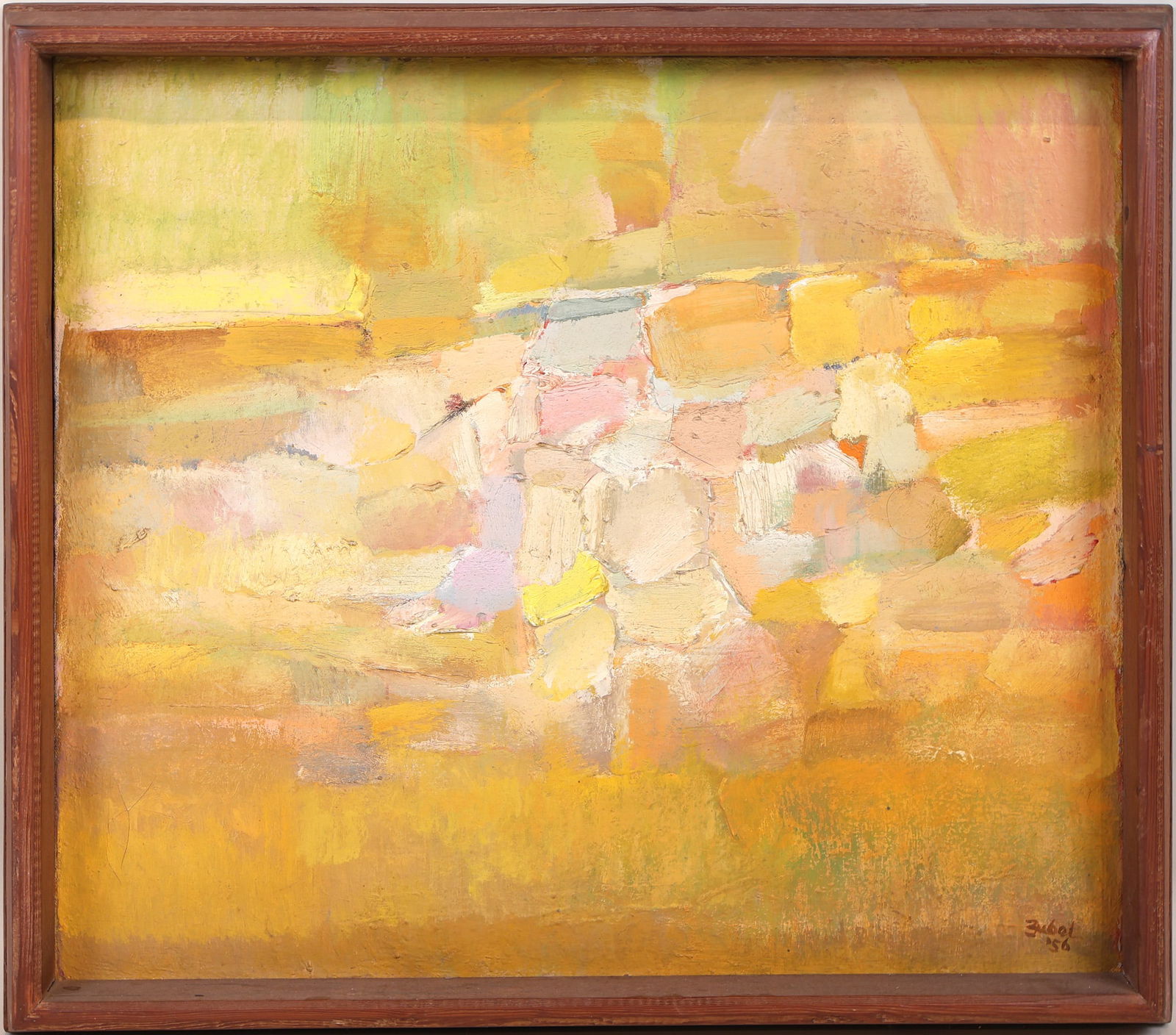 Zubel Kachadoorian, Oil on Canvas Yellow Abstract (1 of 9)