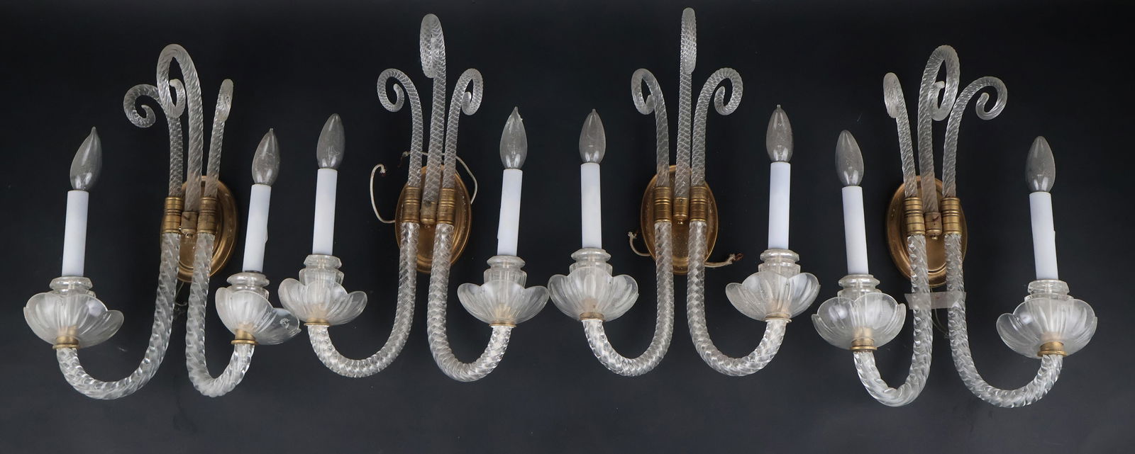 Four George III Style Glass and Gilt Wall Sconces (1 of 9)