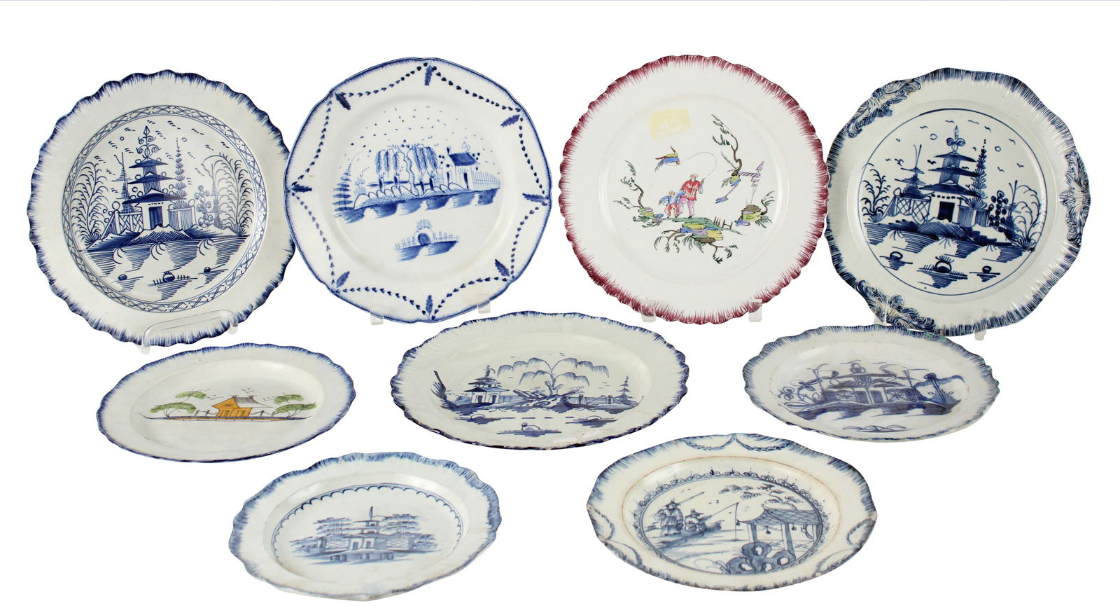 Nine Pearlware Feather Edge Plates (1 of 16)