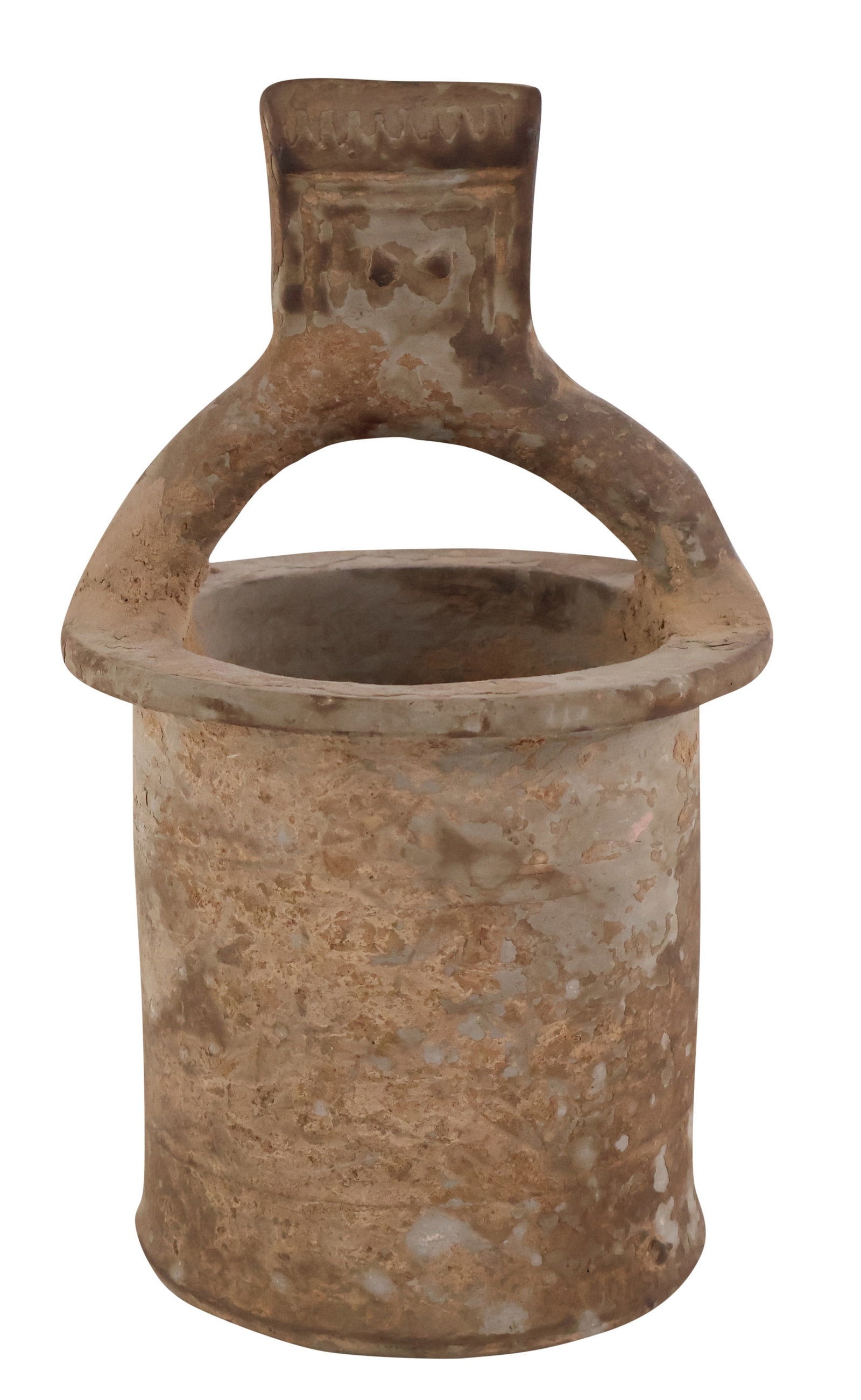 Eastern Han Dynasty Model of a Well Head & Bucket: Chinese, possibly 1st-2nd Century. 10-1/4"h x 5-3/4'dia.