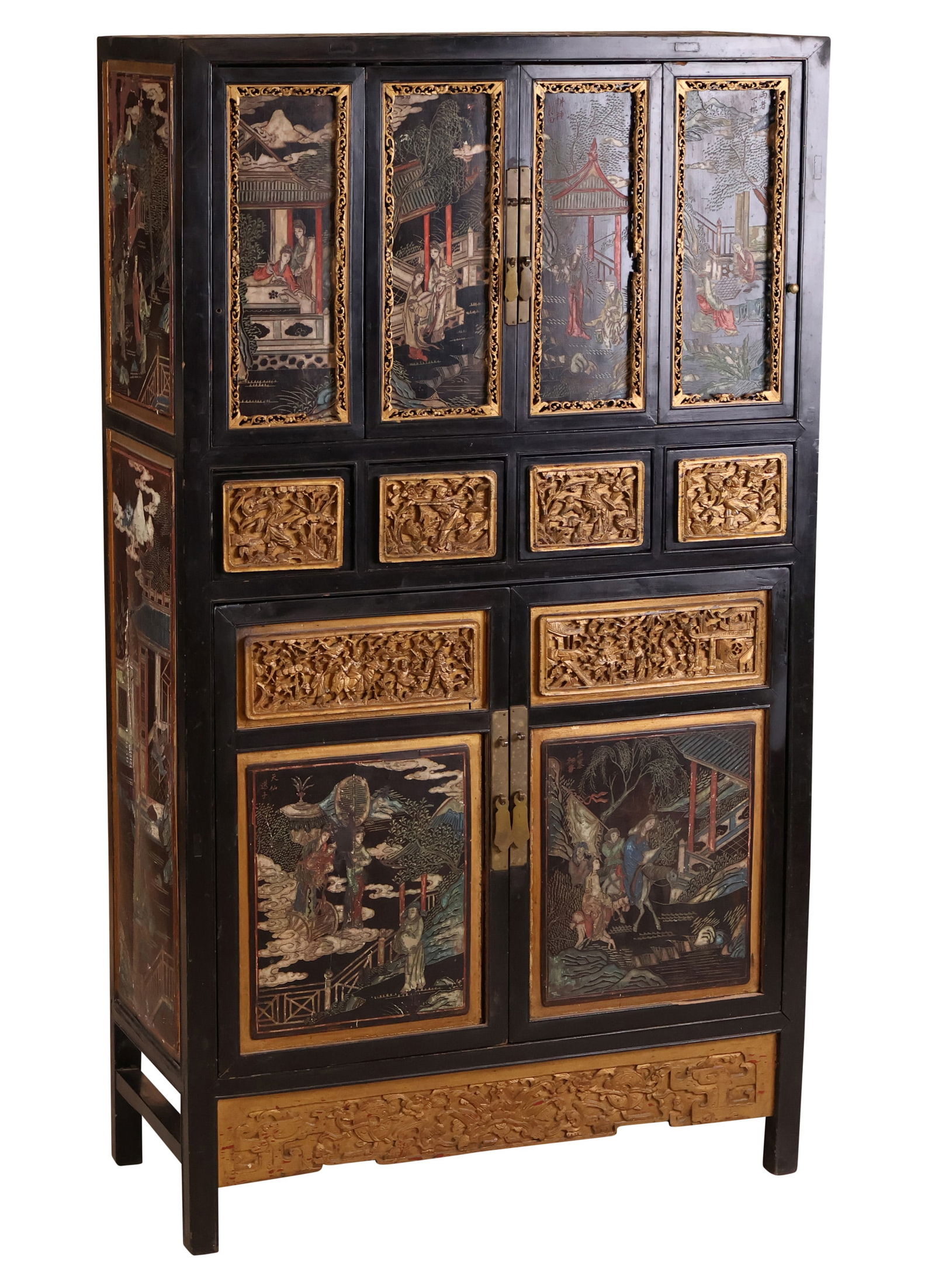Chinese Coromandel & Parcel Gilt Ebonized Cabinet (1 of 15)