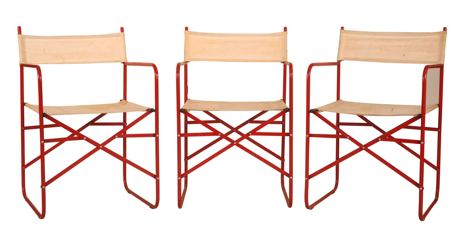Three Mid-Century Modern Red Folding Director's Chairs (1 of 8)