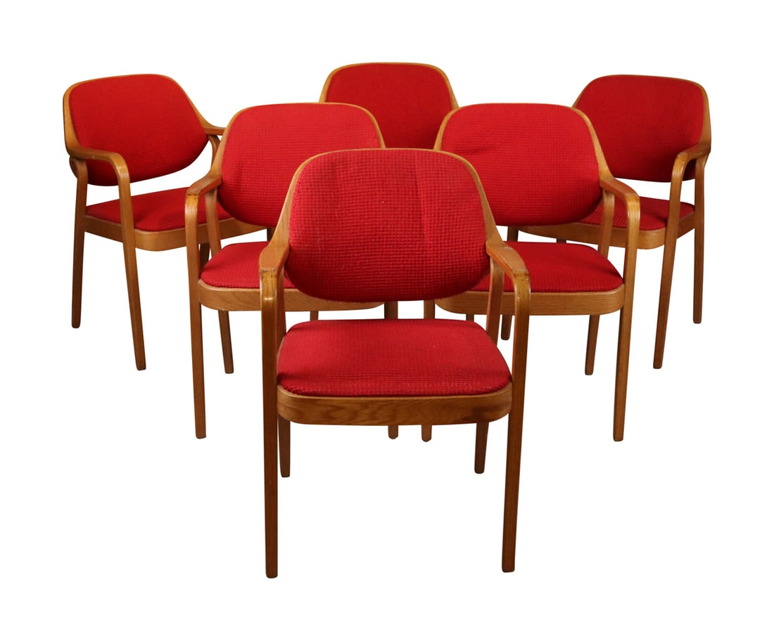 10 Don Pettit Oak "Model 1105" Knoll Armchairs (1 of 14)
