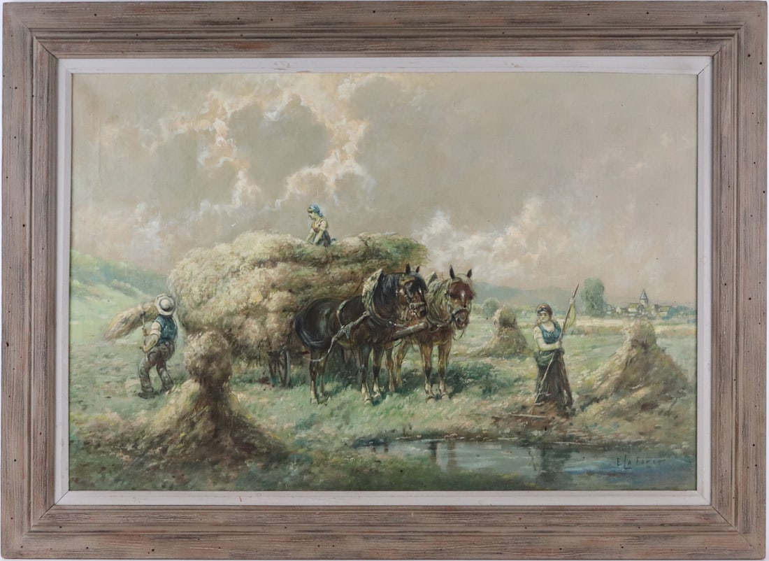 Eugene La Foret, (French-American, 1884-1955) Haying, Oil on Canvas (1 of 13)
