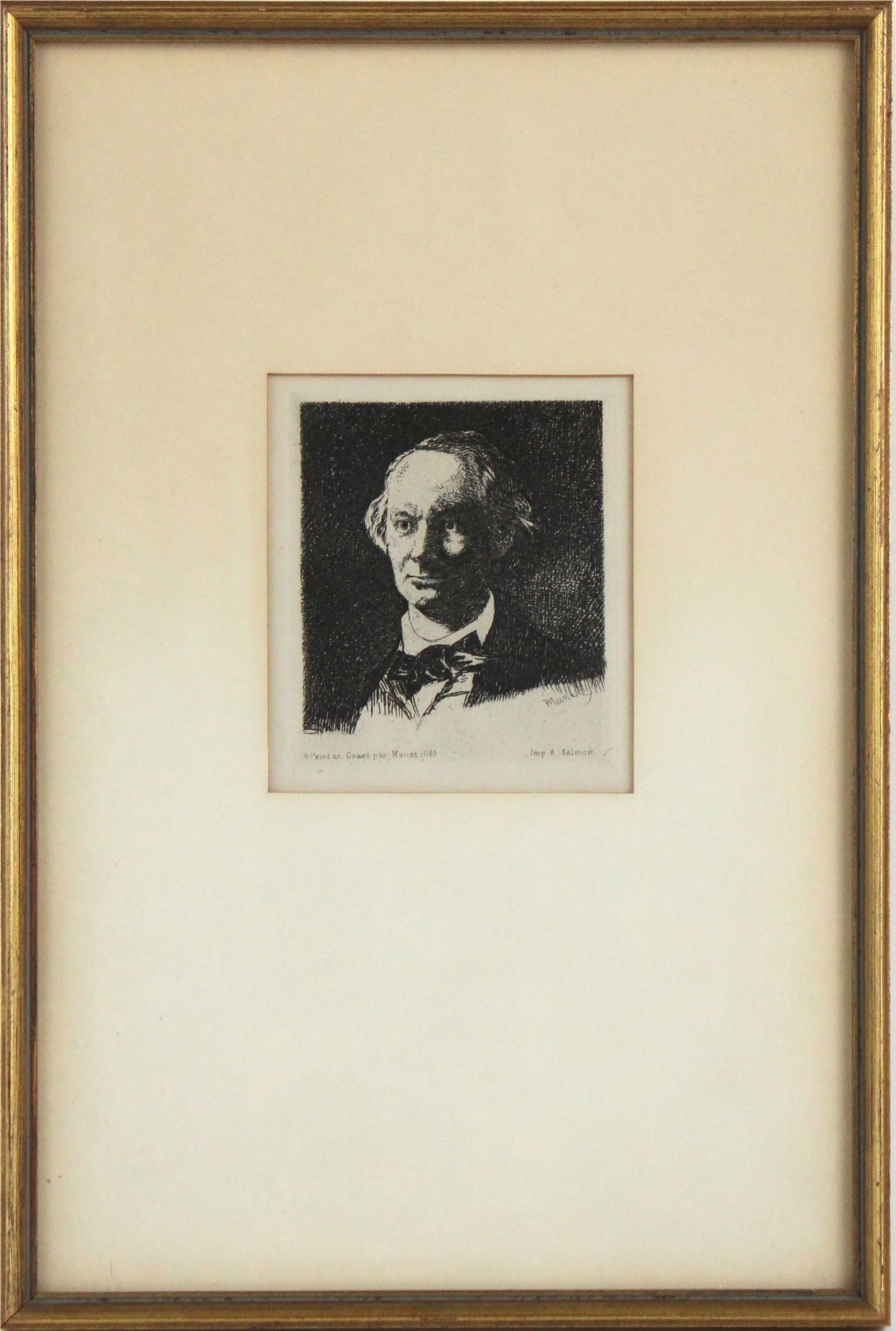 Edouard Manet, (French, 1832-1883) Portrait of Charles Baudelaire, Etching (1 of 5)