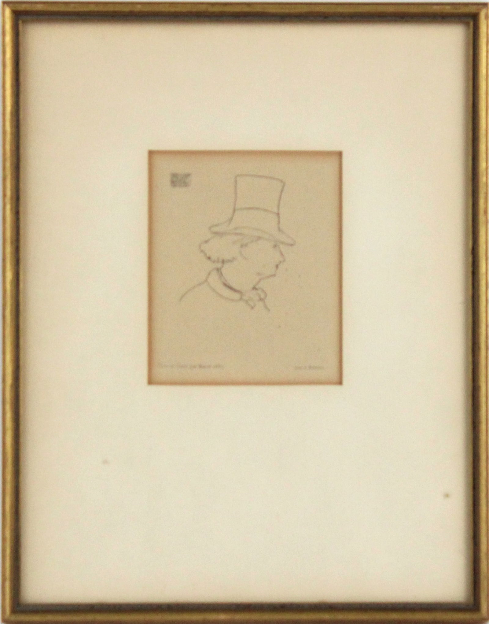 Edouard Manet, (French, 1832-1883) Profile of Charles Baudelaire, Etching: Inscribed "Peint et Grave par Manet 1862, Imp a Salmon"Mat burn Sight size: 4-1/2"h x 3-1/2"wOverall: 11-3/4"h x 9-1/4"w