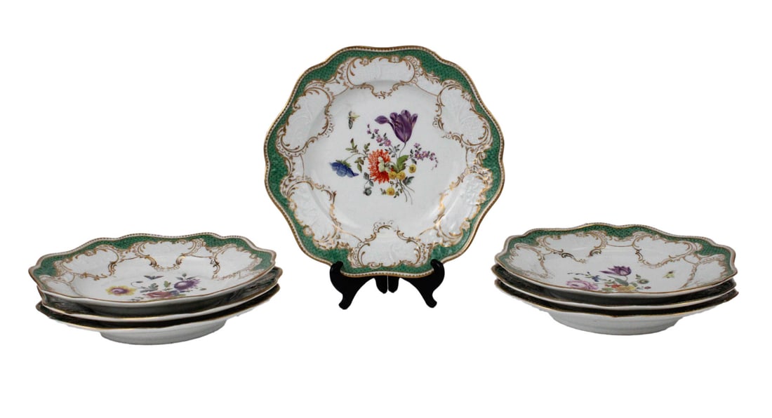 Seven Meissen "Bruhlsches Allerlei" Molded Plates (1 of 6)