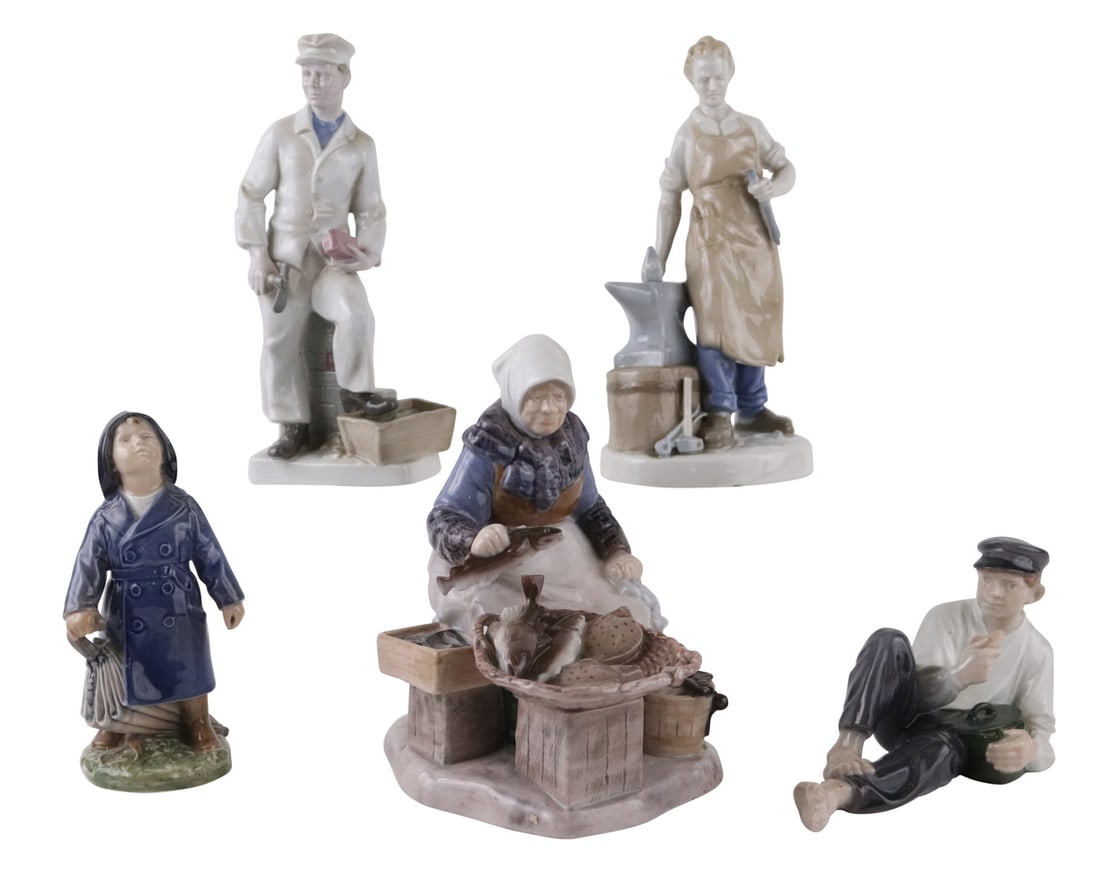 Five Porcelain Figural Groups (1 of 13)