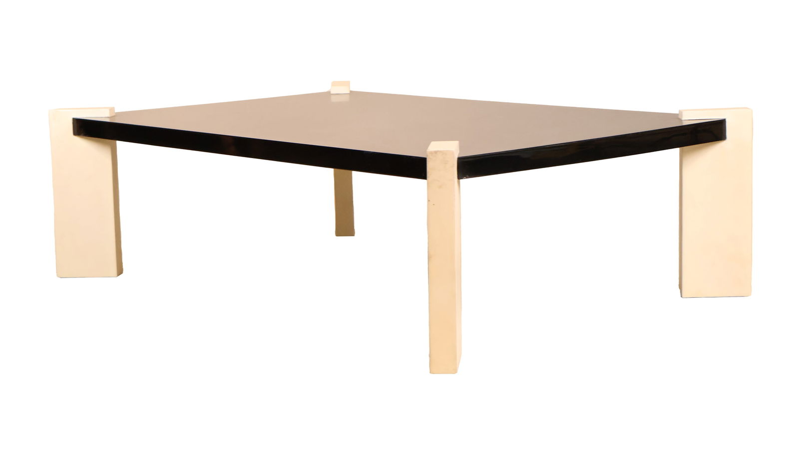 Modern Black Lacquer and Goatskin Coffee Table (1 of 8)
