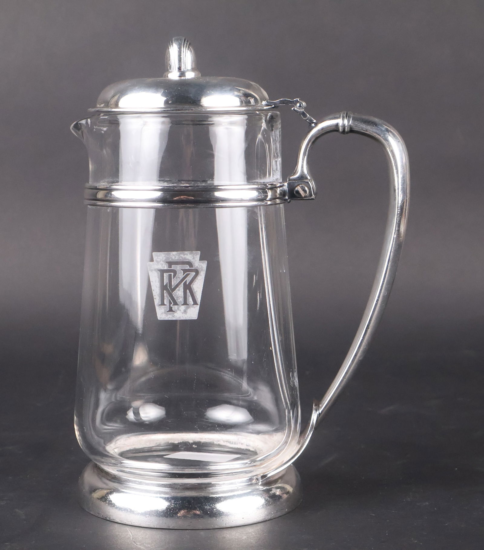 Pennsylvania Railroad Silver Plate and Glass Pitcher (1 of 7)