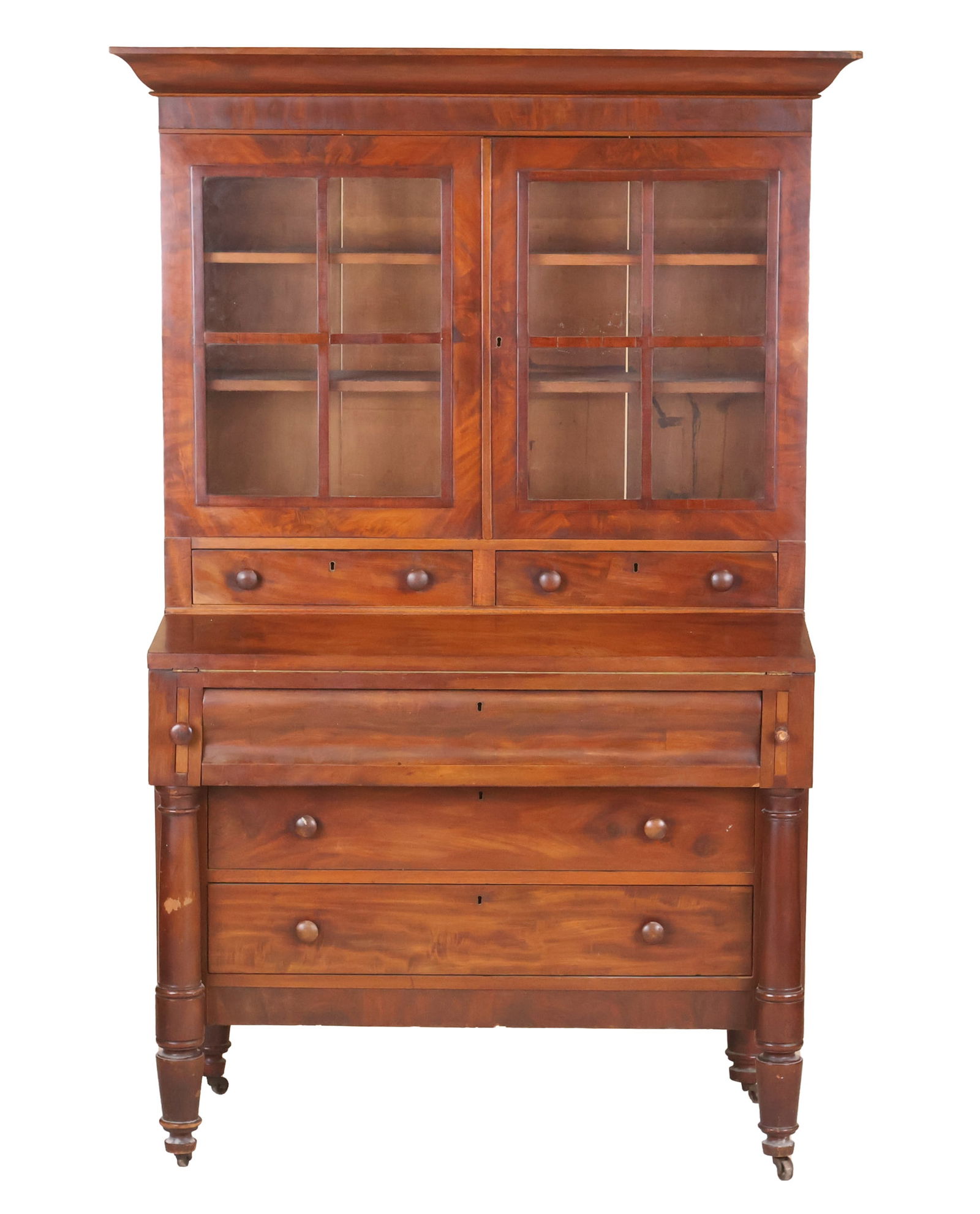 Empire Mahogany Bureau Bookcase (1 of 14)