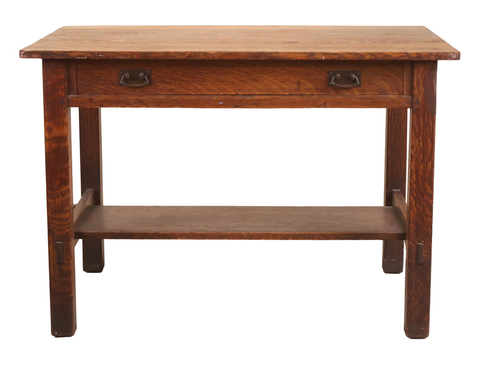 Arts & Crafts Figured Oak Library Table or Desk (1 of 11)