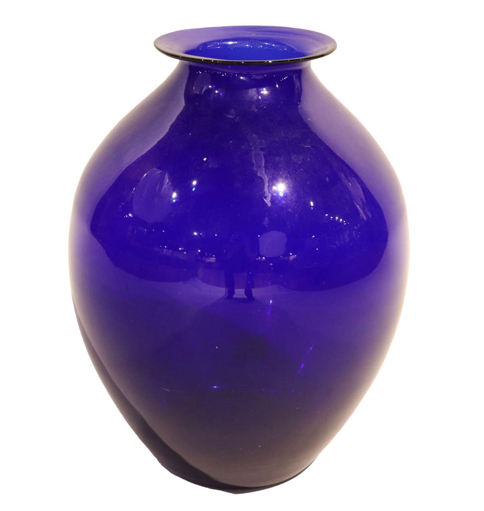 Large Blue Glass Vase (1 of 5)