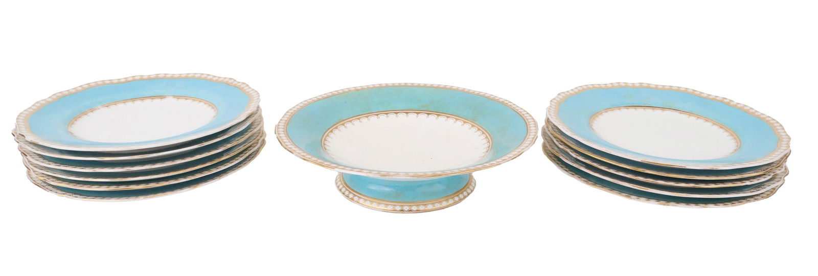 Eleven Copeland Turquoise & Gilt Dessert Plates (1 of 8)