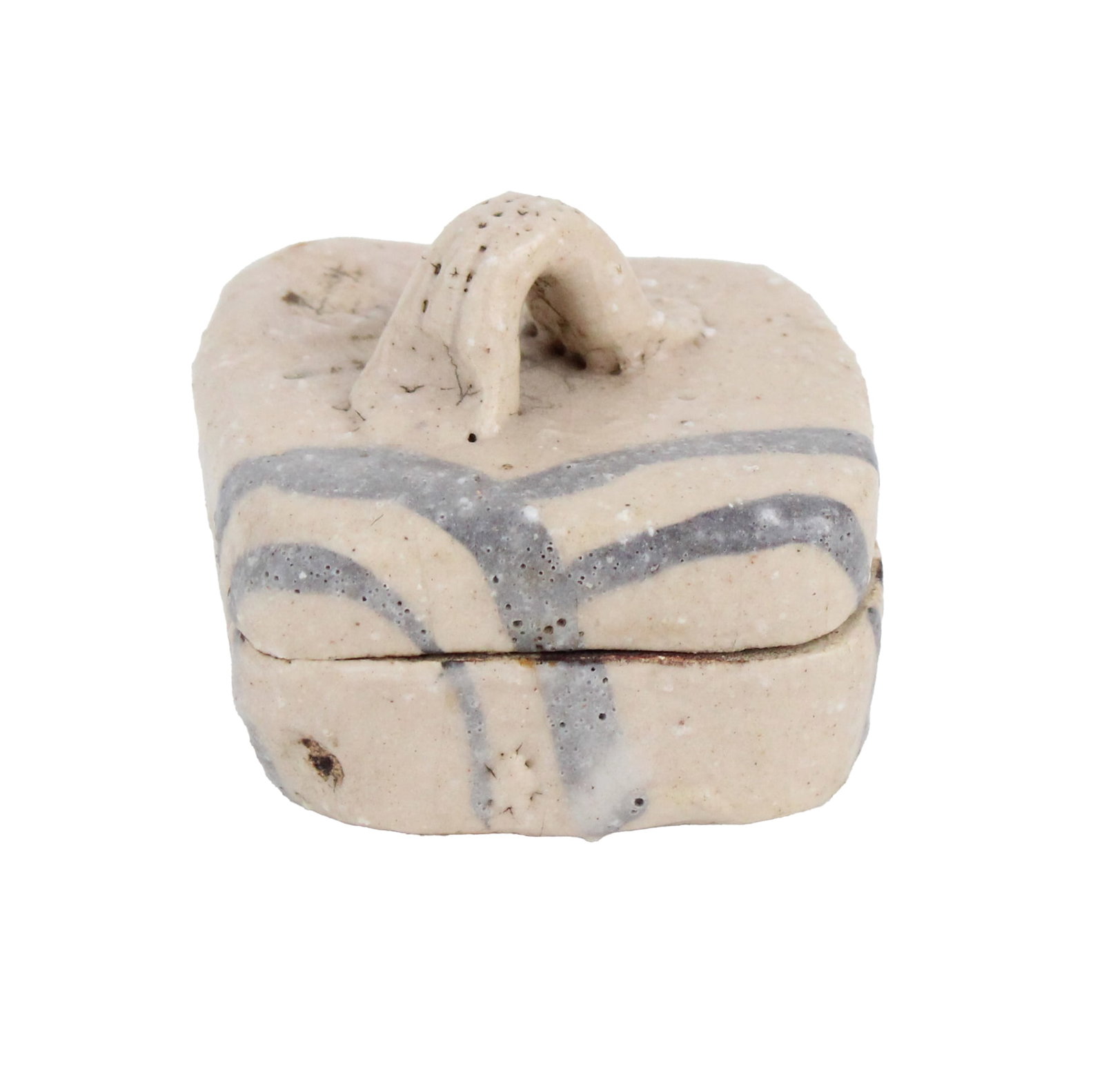Japanese Kogo, Incense Burner, Late 19th Century, Shino Yaki: This diminutive incense burner is referred to as a “kogo” and it can be used to store or burn incense. The town if Shino is found in modern day Gifu Prefecture and is widely known for outstand