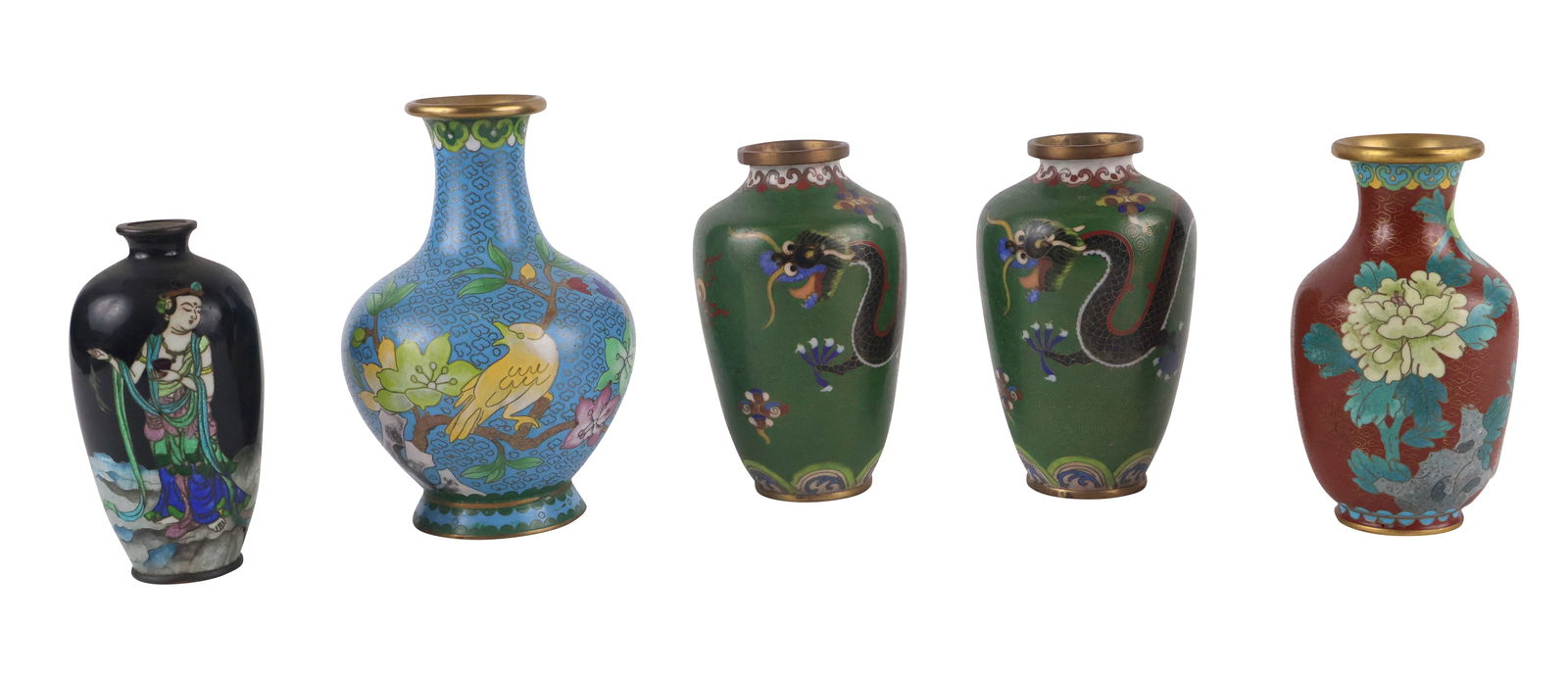 Five Small Chinese Cloisonne Vases (1 of 13)