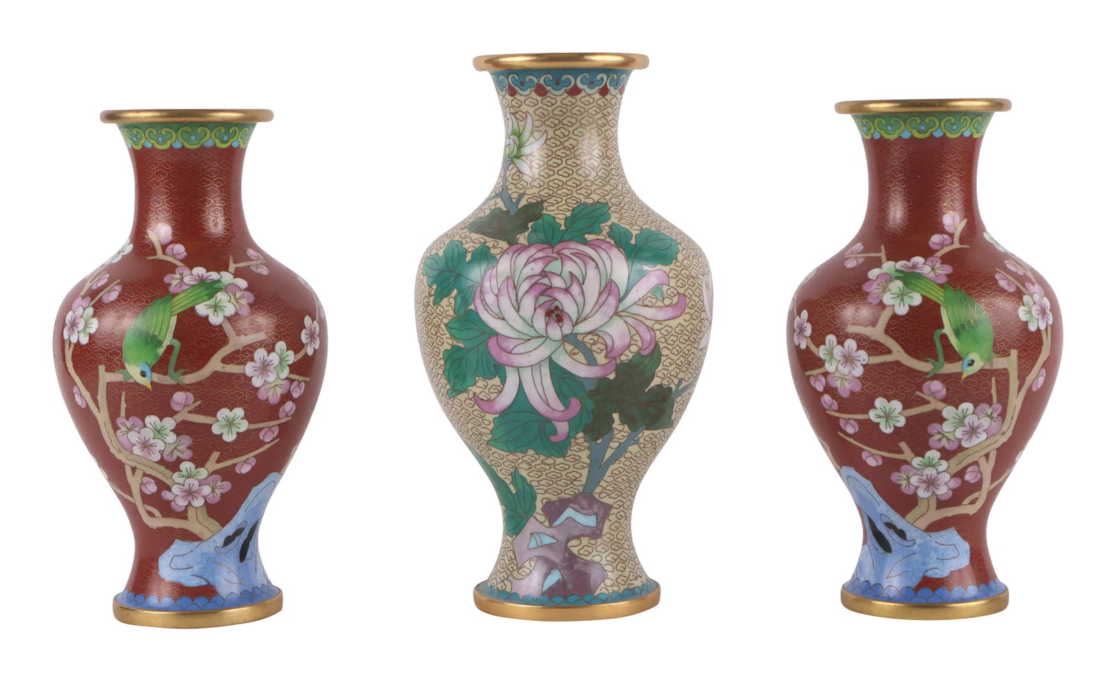 Three Chinese Cloisonne Vases (1 of 13)