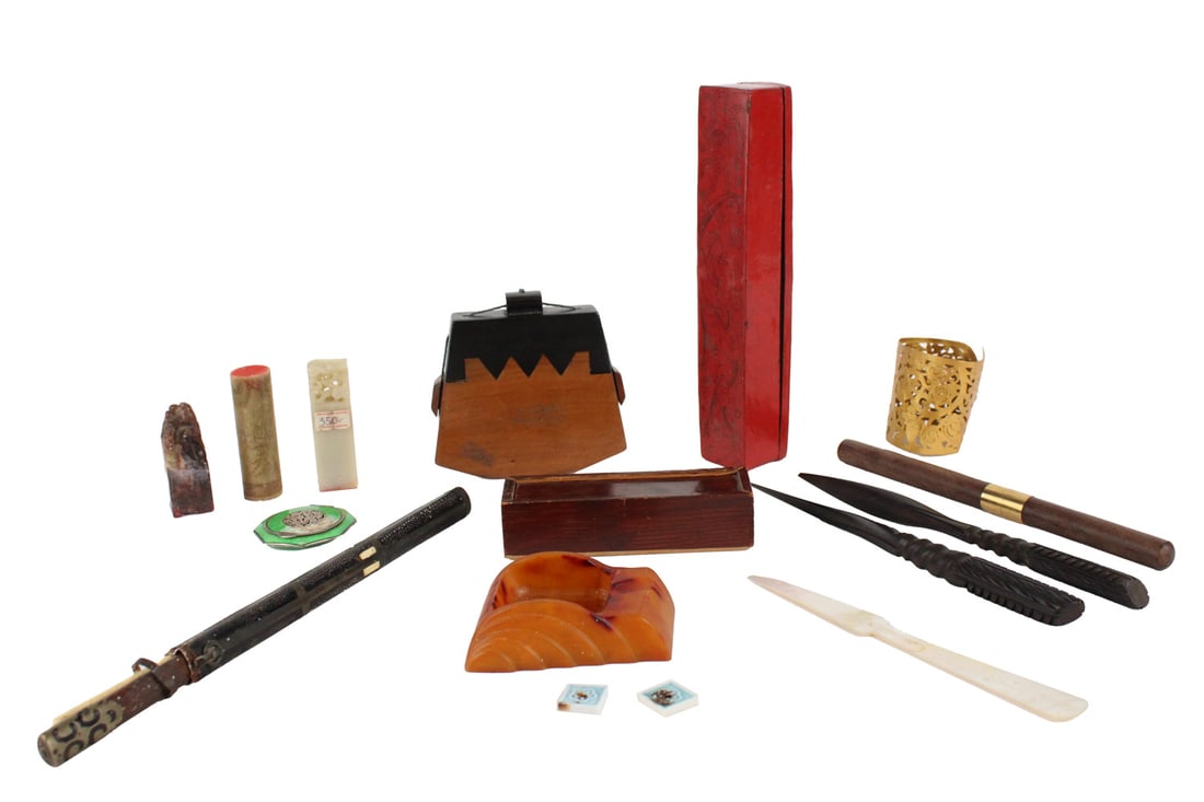 Three Chinese Carved Hardstone Seals (1 of 10)