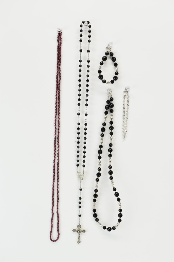 Black Glass & Sterling Beaded Jewelry Set (1 of 14)