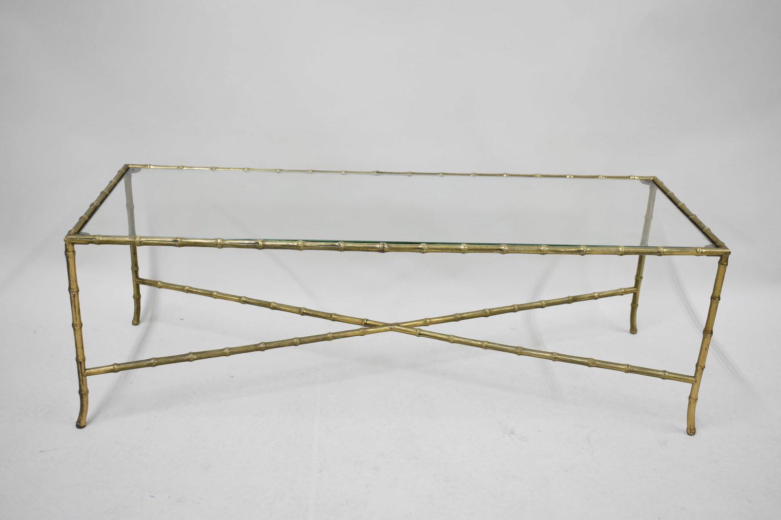 Mid Century Modern Metal Bamboo Coffee Table (1 of 7)